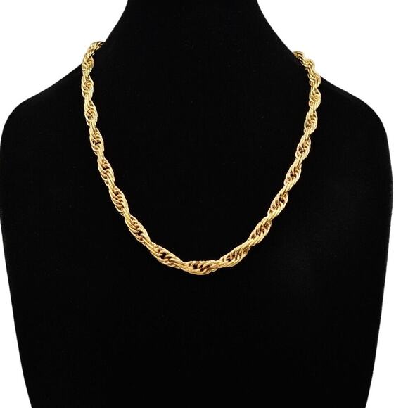 Givenchy Vintage Chain Necklace Gold Chunky Twist Linked Runway Signed 80s BinT - Picture 1 of 12
